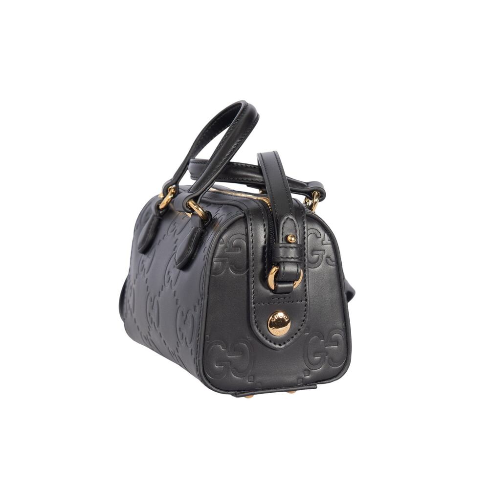 GUCCI Black GG Leather Super Mini Crossbody Bag - Picture 4 of 5